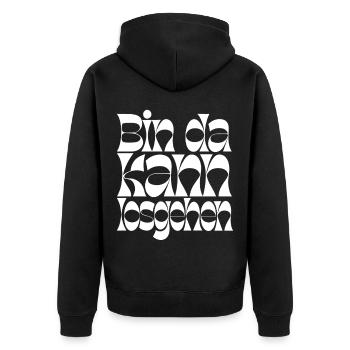 Je suis là pour y aller | Motivation Dire - Veste à capuche bio Premium Unisexe - noir - Dos - Nico (187cm)