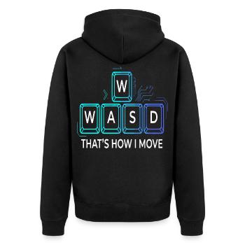 That's How I Move Gaming Cyber Strategy - Unisex Premium Organic Zip Hoodie - black - Back - Nico (187cm)