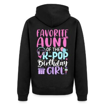 Tante préférée de la fille d’anniversaire de la K-Pop - Veste à capuche bio Premium Unisexe - noir - Dos - Nico (187cm)