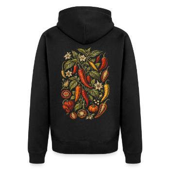 Cultivateurs de piments cultivant des piments - Veste à capuche bio Premium Unisexe - noir - Dos - Nico (187cm)