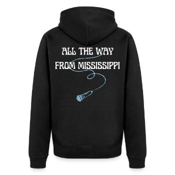 All the way from Mississippi - Blues concert Mic - Unisex Premium Organic Zip Hoodie - black - Back - Nico (187cm)