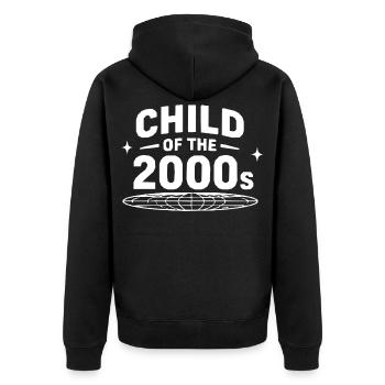 Enfants de la nostalgie des années 2000 - Veste à capuche bio Premium Unisexe - noir - Dos - Nico (187cm)