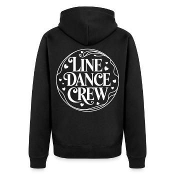 Line Dance Crew Circle Logo Hearts - Unisex Premium Organic Zip Hoodie - black - Back - Nico (187cm)