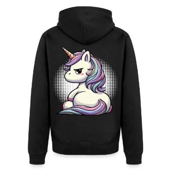 Licorne Licorne Fan Licorne Amoureux de la licorne - Veste à capuche bio Premium Unisexe - noir - Dos - Nico (187cm)