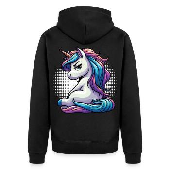Licorne Licorne Fan Licorne Amoureux de la licorne - Veste à capuche bio Premium Unisexe - noir - Dos - Nico (187cm)