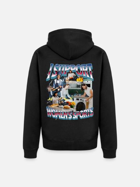 I Support Women's Sports Unwearable Bootleg - Unisex Premium Bio Zip Hoodie - Schwarz