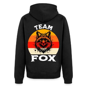 Team Red Fox Fox - Unisex Premium Organic Zip Hoodie - black - Back - Nico (187cm)