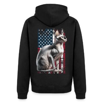 Sphynx Cat US Sphynxkatze - Veste à capuche bio Premium Unisexe - noir - Dos - Nico (187cm)