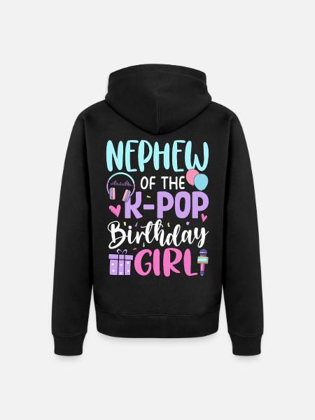 Neveu de la fille d’anniversaire K-Pop - Veste à capuche bio Premium Unisexe - noir