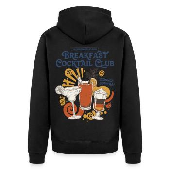 Petit-déjeuner Cocktail Club Brunch Sunrise Sippers - Veste à capuche bio Premium Unisexe - noir - Dos - Nico (187cm)
