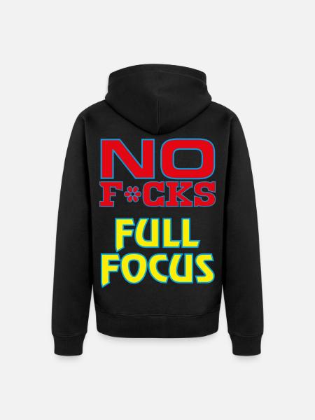 NO_Fcks_FullFocus - Unisex Premium Bio Zip Hoodie - Schwarz