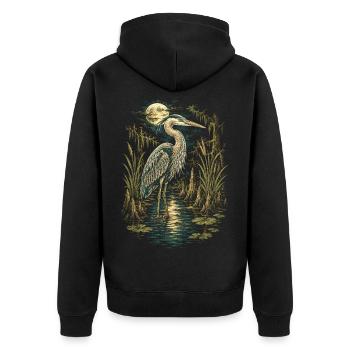 Héron des marais - Veste à capuche bio Premium Unisexe - noir - Dos - Nico (187cm)
