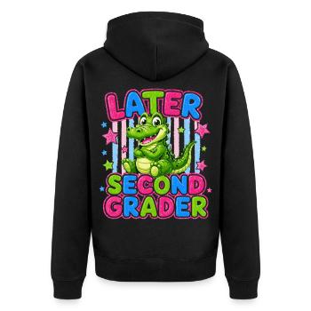Au Revoir Le CE1 Bonjour Le CE2 | Crocodile Mignon - Veste à capuche bio Premium Unisexe - noir - Dos - Nico (187cm)
