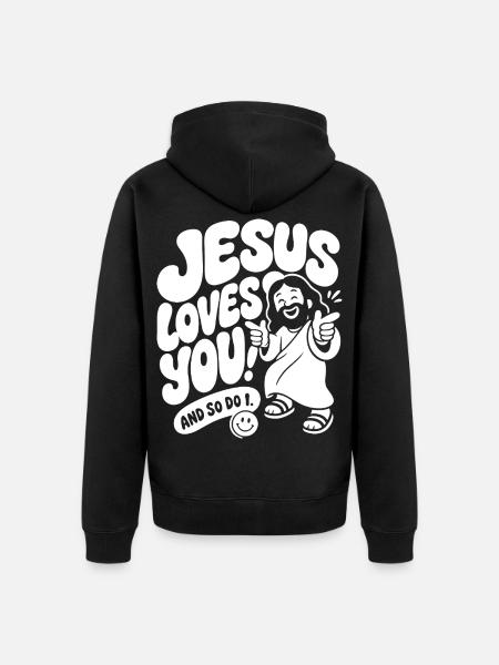 Jésus t’aime et moi aussi - Veste à capuche bio Premium Unisexe - noir