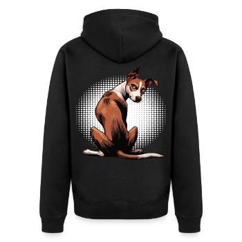 Podenco Podencos Amoureux de Podenco Podenco Propriétaires de Podenco - Veste à capuche bio Premium Unisexe - noir - Dos - Nico (187cm)
