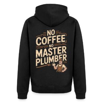 Maître plombier sans café, pas de plomberie, amateur de café. - Veste à capuche bio Premium Unisexe - noir - Dos - Nico (187cm)