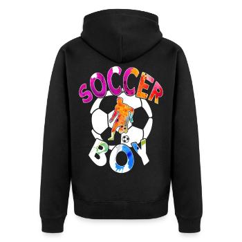 FUßBALL, GARÇON DE FOOTBALL - Veste à capuche bio Premium Unisexe - noir - Dos - Nico (187cm)