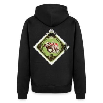 032_40RepMongola - Veste à capuche bio Premium Unisexe - noir - Dos - Nico (187cm)