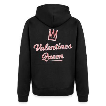 Valentines Queen - Unisex Premium Bio Zip Hoodie - Schwarz - Hinten - Nico (187cm)