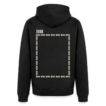 Pensez en dehors des sentiers battus - Veste à capuche bio Premium Unisexe - noir - Dos - Nico (187cm)