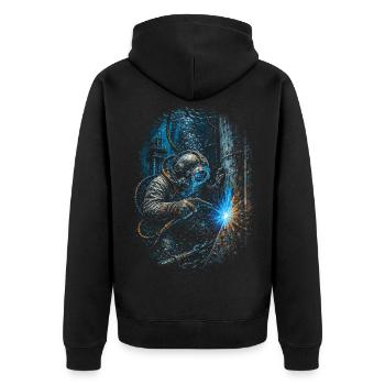 Soudeur sous-marin Soudeur sous-marin - Veste à capuche bio Premium Unisexe - noir - Dos - Nico (187cm)