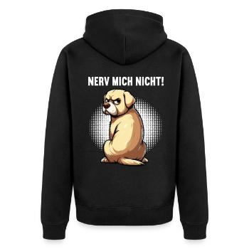 Nerv Mich Nicht Labrador Labradorbesitzer Labbi - Unisex Premium Bio Zip Hoodie - Schwarz - Hinten - Nico (187cm)