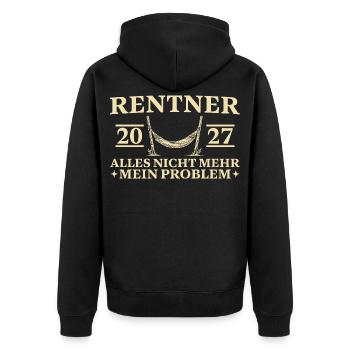 Rentner 2027 Nicht mehr mein Problem Hängematte - Unisex Premium Bio Zip Hoodie - Schwarz - Hinten - Nico (187cm)