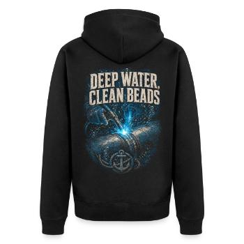 Soudeuses sous-marines Deep Water Clean Beads - Veste à capuche bio Premium Unisexe - noir - Dos - Nico (187cm)