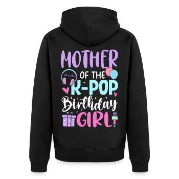Mère de la fille d’anniversaire de la K-Pop - Veste à capuche bio Premium Unisexe - noir - Dos - Nico (187cm)