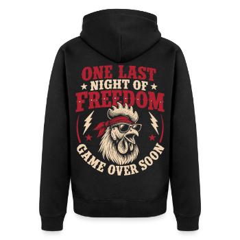 Une dernière nuit de Freedom Game Over Bientôt - Veste à capuche bio Premium Unisexe - noir - Dos - Nico (187cm)