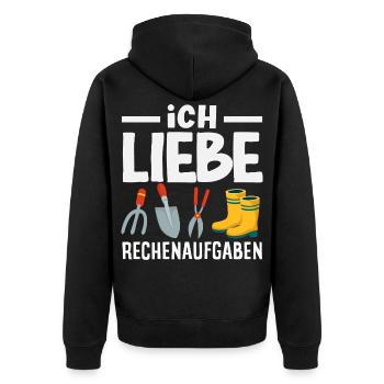 Ich Liebe Rechenaufgaben Garten - Unisex Premium Bio Zip Hoodie - Schwarz - Hinten - Nico (187cm)