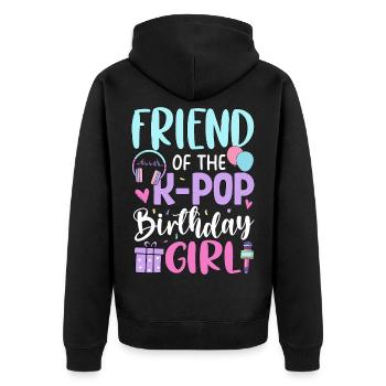 Amie de la fille d’anniversaire de la K-Pop - Veste à capuche bio Premium Unisexe - noir - Dos - Nico (187cm)