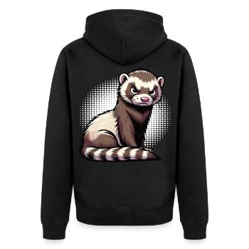ferret ferret holder ferret owner - Unisex Premium Organic Zip Hoodie - black - Back - Nico (187cm)