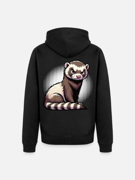Frettchen Frettchenhalter Frettchenbesitzer - Unisex Premium Bio Zip Hoodie - Schwarz