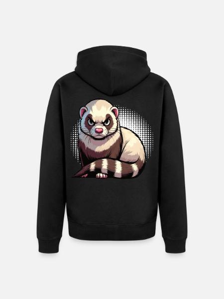 Frettchen Frettchenhalter Frettchenbesitzer - Unisex Premium Bio Zip Hoodie - Schwarz