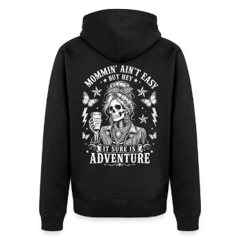 Maman n’est pas facile Maman crâne qui dit café vintage - Veste à capuche bio Premium Unisexe - noir - Dos - Nico (187cm)