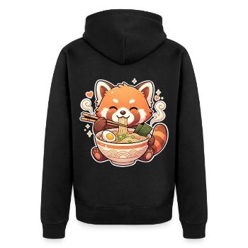Kawaii Panda Ramen - Veste à capuche bio Premium Unisexe - noir - Dos - Nico (187cm)