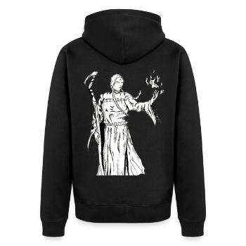 Sorcier de la fantaisie - Veste à capuche bio Premium Unisexe - noir - Dos - Nico (187cm)