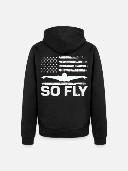 Lustige Schwimmer Sprüche & Schwimmverein Design - Unisex Premium Bio Zip Hoodie - Schwarz
