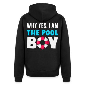 Dictons drôles de nageurs et conception de clubs de natation - Veste à capuche bio Premium Unisexe - noir - Dos - Nico (187cm)