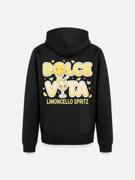 Dolce Vita Limoncello Spritz - Unisex Premium Bio Zip Hoodie - Schwarz