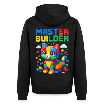 Art mignon en brique de Master Builder - Veste à capuche bio Premium Unisexe - noir - Dos - Nico (187cm)