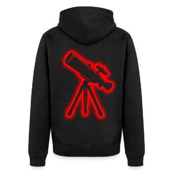 Telescope Astronomy Men Children Boys Astronomer - Unisex Premium Organic Zip Hoodie - black - Back - Nico (187cm)