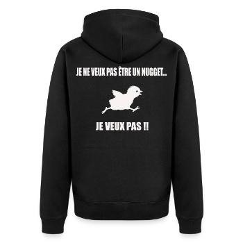 Nugget Cadeau Humour Personnalisé - Veste à capuche bio Premium Unisexe - noir - Dos - Nico (187cm)
