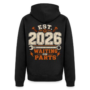 ESTIMÉ 2026 : En attente de tournevis du mécanicien de pièces - Veste à capuche bio Premium Unisexe - noir - Dos - Nico (187cm)