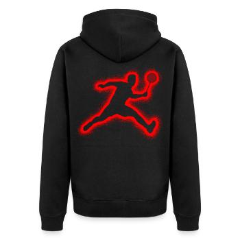 Badminton Players Badminton Men Boys Badminton - Unisex Premium Organic Zip Hoodie - black - Back - Nico (187cm)
