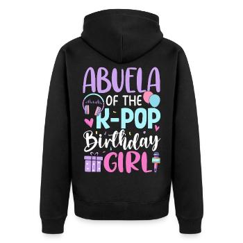 Abuela de la fille d’anniversaire K-Pop - Veste à capuche bio Premium Unisexe - noir - Dos - Nico (187cm)