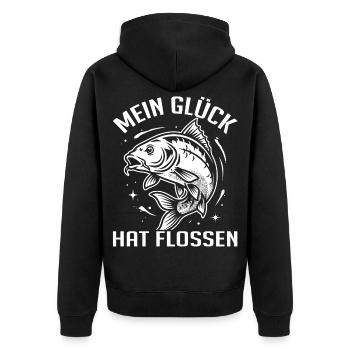 Angeln Humor - Unisex Premium Bio Zip Hoodie - Schwarz - Hinten - Nico (187cm)