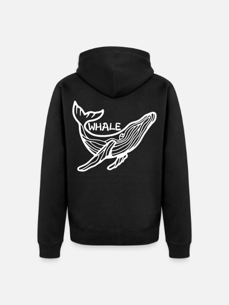 Le géant des océans (blanc) - Veste à capuche bio Premium Unisexe - noir