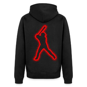 Baseball Boys Men Baseball Players - Unisex Premium Organic Zip Hoodie - black - Back - Nico (187cm)